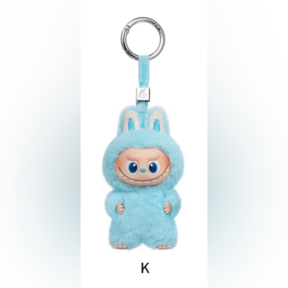 NIB Authentic Pop Mart Pin For Love Confirmed K Labubu Vinyl Pendant Ice Blue